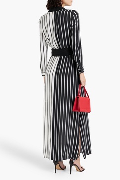 Chassidy striped cupro and ECOVERO™-blend maxi shirt dress