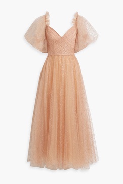 Glittered tulle midi dress