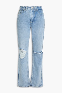 Good 90's Icon distressed high-rise straight-leg jeans