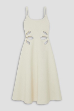 Cutout twill midi dress