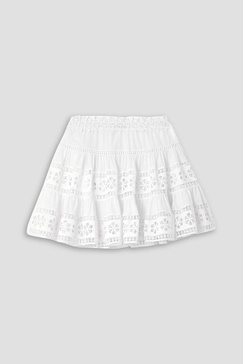 Lea guipure lace-trimmed cotton-blend voile mini skirt