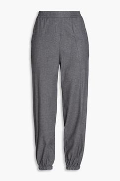 Mélange felt tapered pants