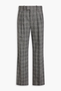 Prince of Wales checked wool-blend wide-leg pants