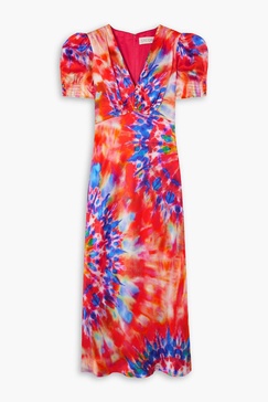 + Venyx Lea tie-dyed silk midi dress