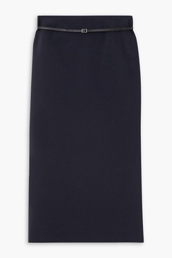 Belted cady maxi skirt