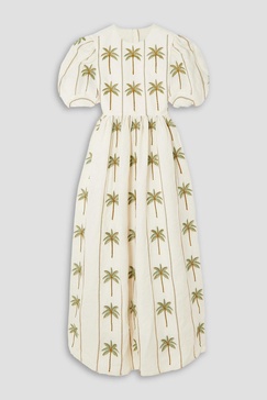 Raquel Victoria embroidered linen maxi dress