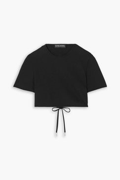 Cropped cutout jersey top