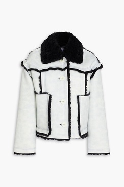 Callie faux fur-trimmed faux leather jacket