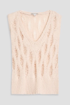 Open-knit cotton vest