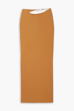 Cutout jersey maxi skirt