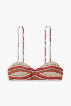 Striped linen bra top