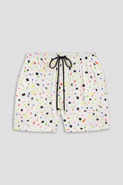 Printed cotton-poplin shorts