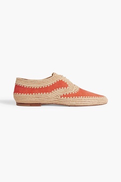 Miguel raffia and suede loafers