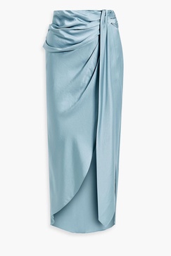 Elisabetta draped satin-crepe maxi skirt