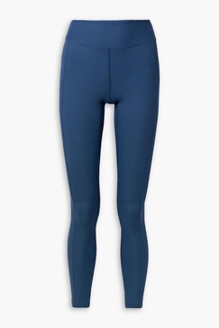 Ribbed stretch-jersey leggings