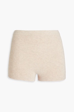 Ribbed cashmere-blend shorts