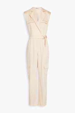 Haisley belted satin-crepe jumpsuit