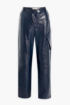 Genevieve faux textured-leather cargo pants