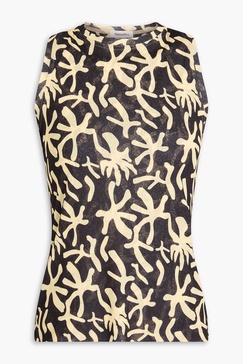 Safea twist-back printed jersey tank