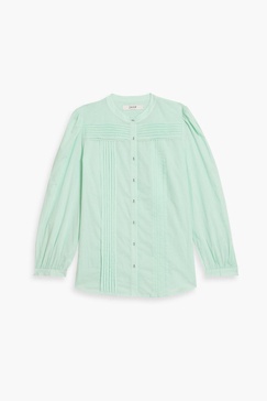 Vesta pintucked cotton-voile blouse