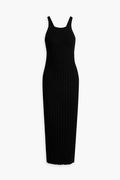 Ribbed silk-blend maxi dress