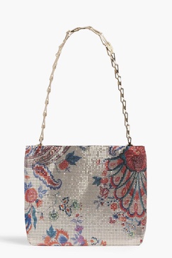 Pixel paisley-print chainmail shoulder bag