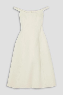 Uma off-the-shoulder Melton wool-blend midi dress