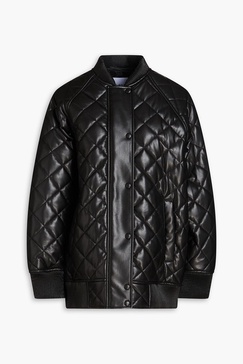 Estelle oversized quilted faux leather jacket