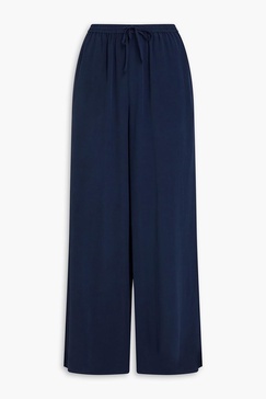 Silk crepe de chine wide-leg pants