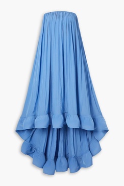 Strapless ruffled chiffon gown