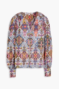 Sura printed crepe de chine blouse