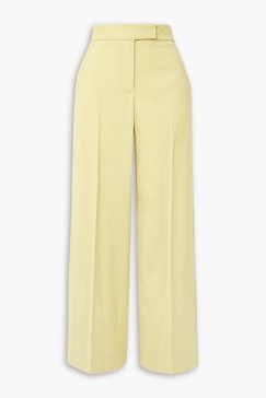 Twill wide-leg pants