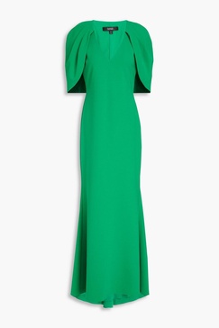 Cape-effect crepe gown