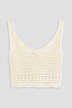 The Carlyle cropped crocheted cotton tank