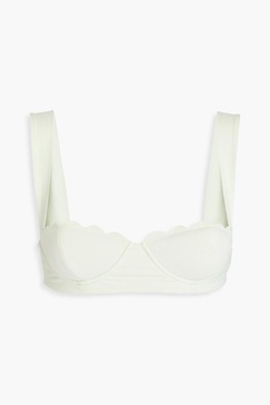 North scalloped seersucker underwired bikini top