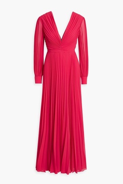 Pleated-chiffon gown