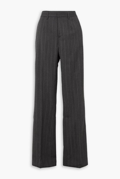 Striped wool-blend straight-leg pants