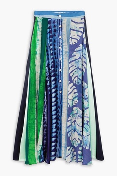 Printed silk maxi skirt