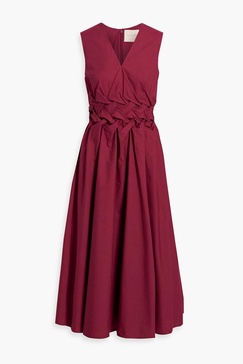 Eifal woven cotton-poplin midi dress