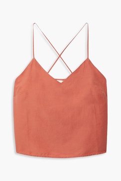 Ravena cotton and silk-blend voile camisole