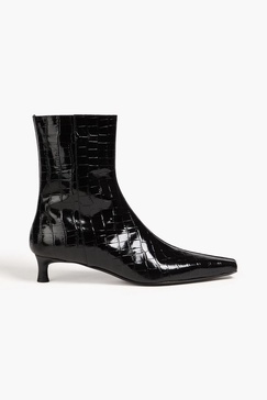 Micella croc-effect leather ankle boots