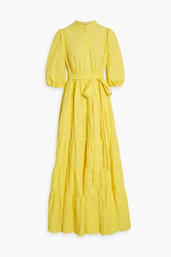 Dalia tiered embroidered cotton-voile maxi dress