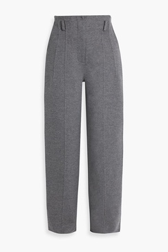 Brushed wool and cashmere-blend felt wide-leg pants