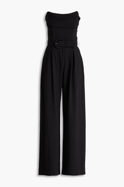 Ophilia strapless draped crepe wide-leg jumpsuit