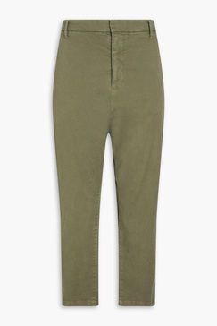 Paris cropped stretch-cotton twill tapered pants