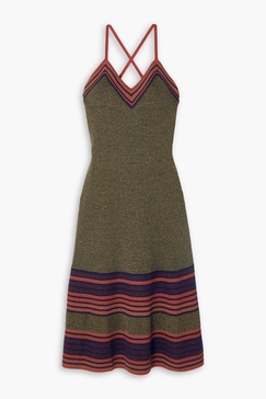 Fusion striped wool-blend dress