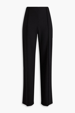 Wool-blend twill straight-leg pants