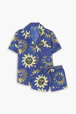 Sol printed cotton pajama set