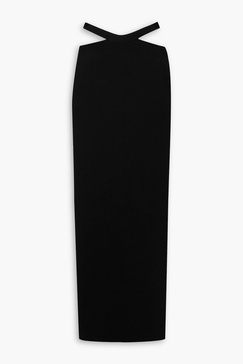 Cutout crepe maxi skirt