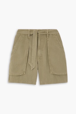 The Chute belted Lyocell and linen-blend shorts